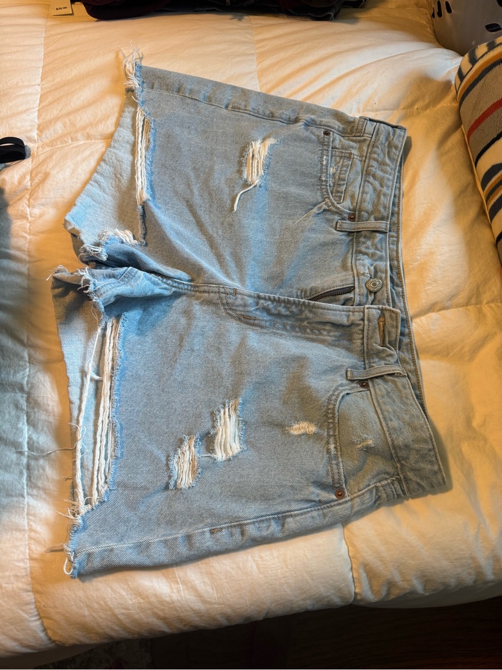 Old Navy Light Blue Distressed Denim Jean Shorts